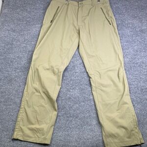 REI Co-op Mens Hiking Pants Olive Green Stretch Technical 38x32 Zipper Cuffs